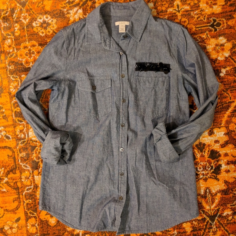 J Crew Chambray Shirt Size 4